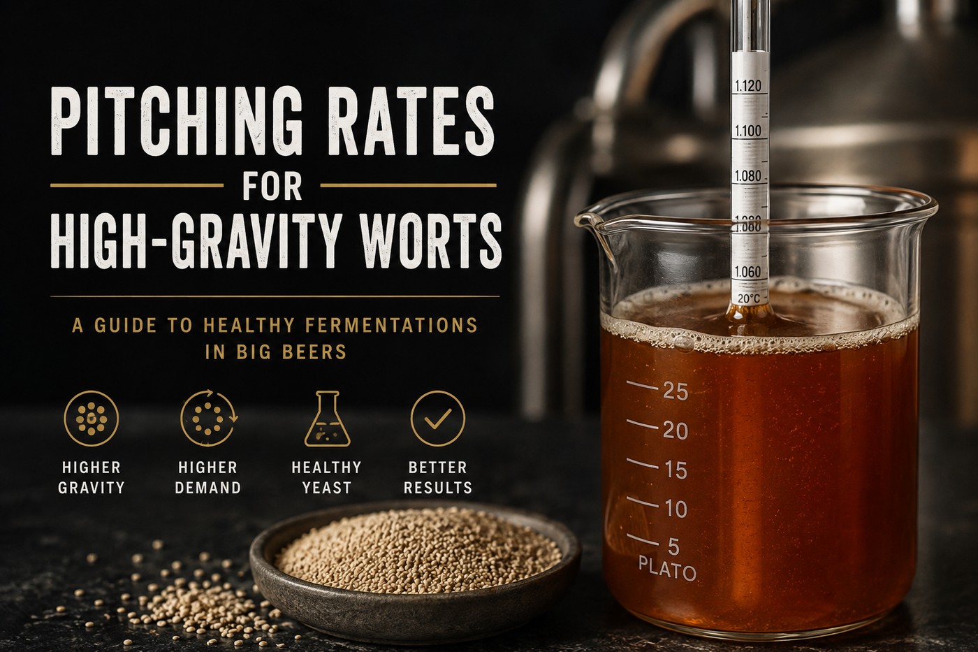 Pitching rates for high-gravity worts